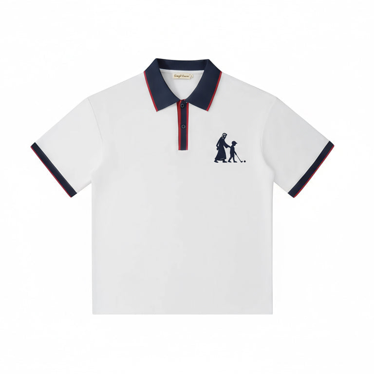 The "Walk with God" Retro Polo White