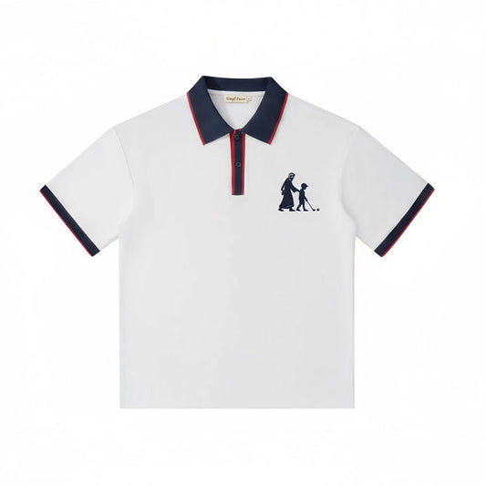 The "Walk with God" Retro Polo White