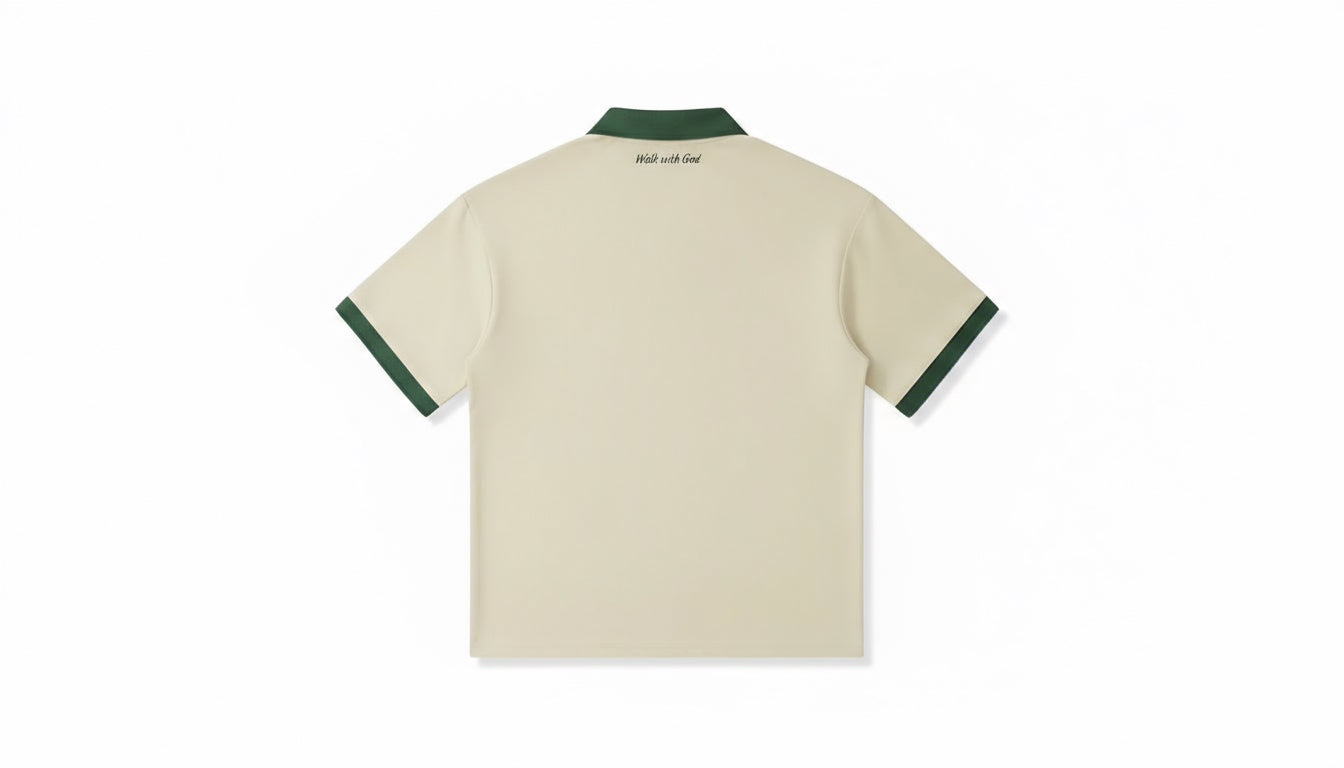 The "Walk with God" Retro Polo Beige