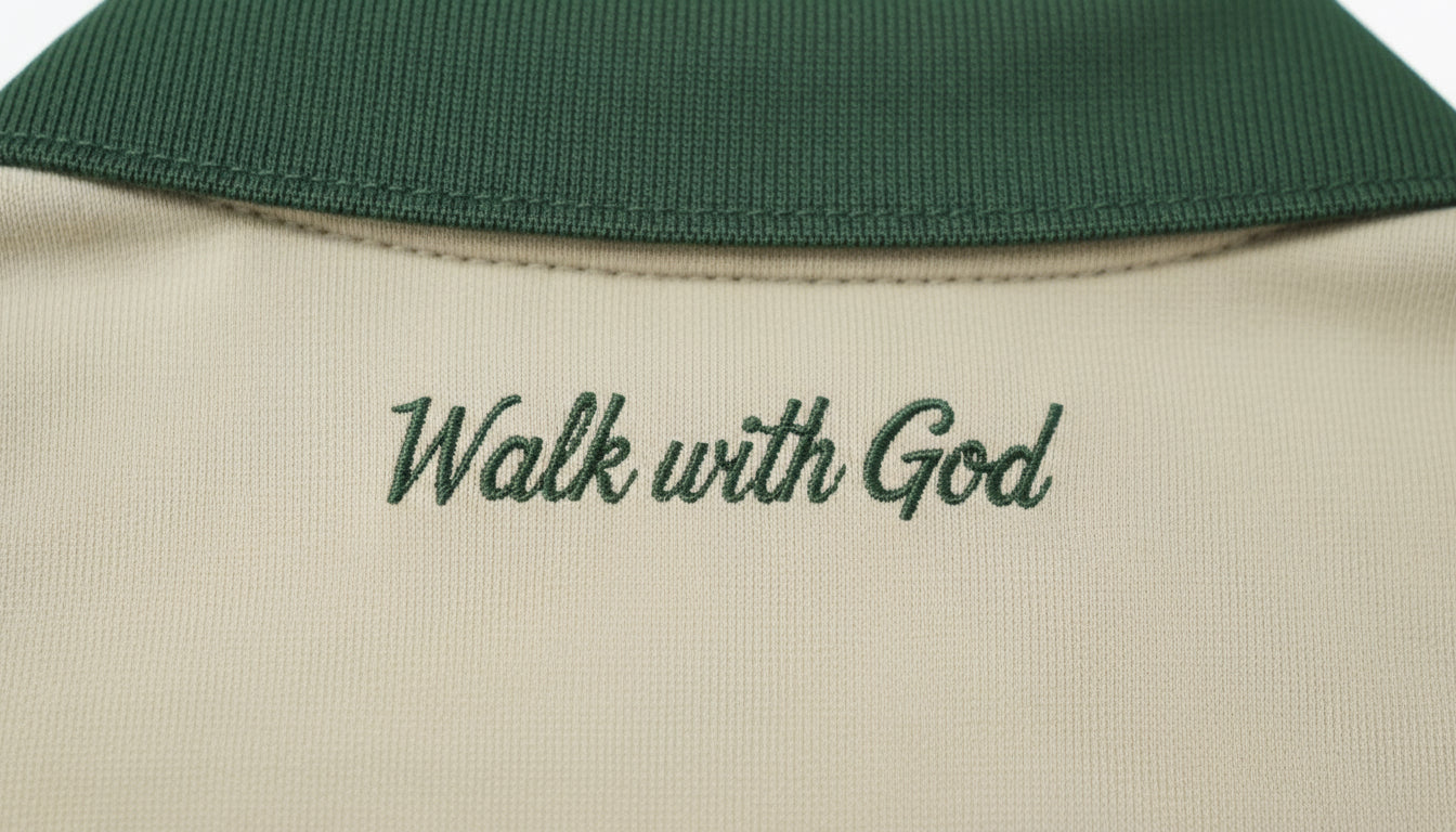 The "Walk with God" Retro Polo Beige