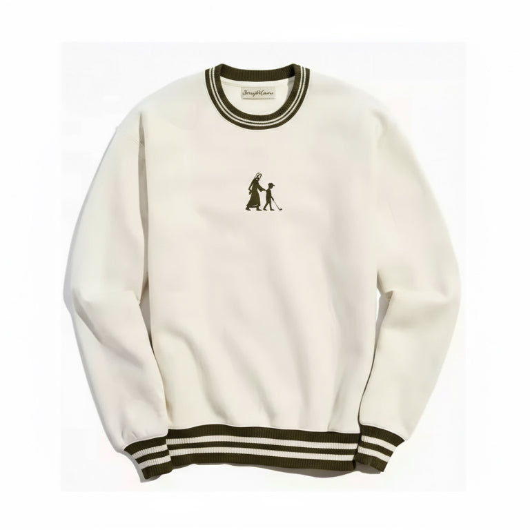 The "Walk with God" Striped Crew-Neck