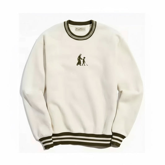 The "Walk with God" Striped Crew-Neck