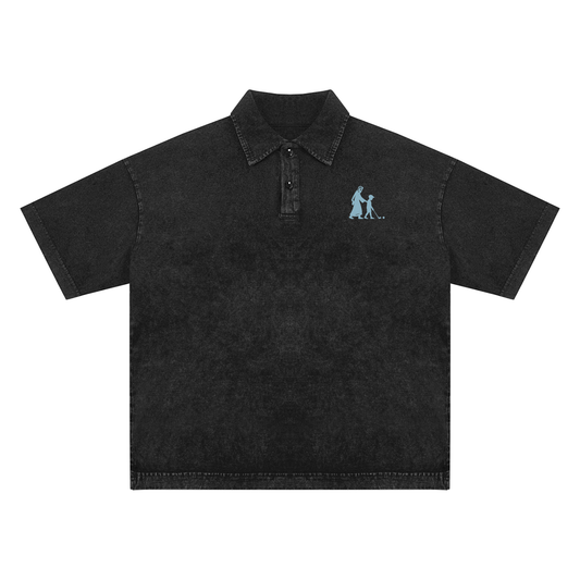 "He walks with us" Snow-Washed Polo