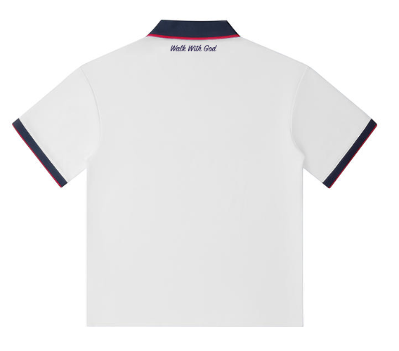 The "Walk with God" Retro Polo White